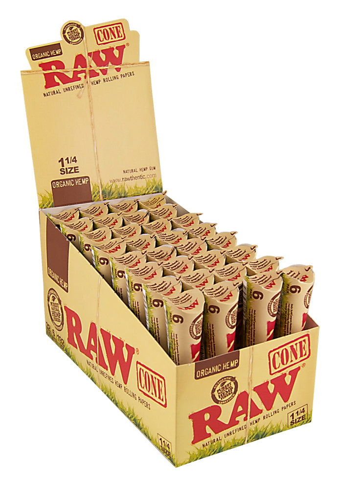 Raw Organic Cones - 1¼ - 6PKS