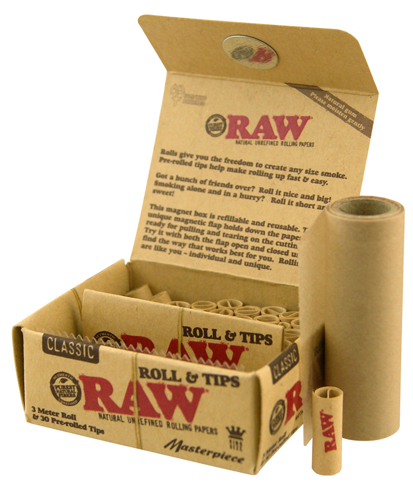 Raw Masterpiece - 3m Rolls + 30 Pre-Rolled Tips